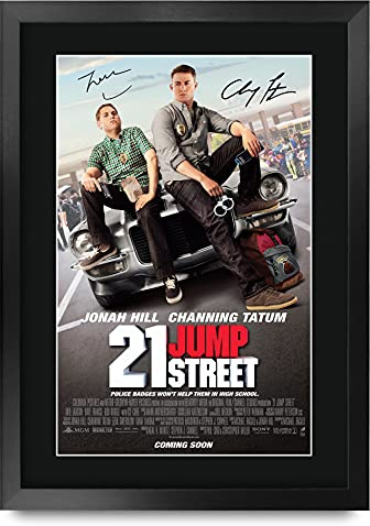 HWC Trading FR A3 21 Jump Street Jonah Hill, Channing Tatum Gifts gedrucktes Poster mit Autogramm für Film-Fans – A3 gerahmt