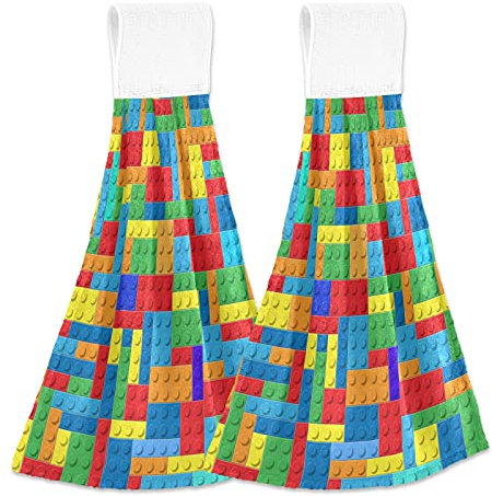 Handtücher für Bad und Küche, Lego Blocks Hängendes Bad Küchentuch - Ultra weich und sehr saugfähig, schnell trocknend, maschinenwaschbar