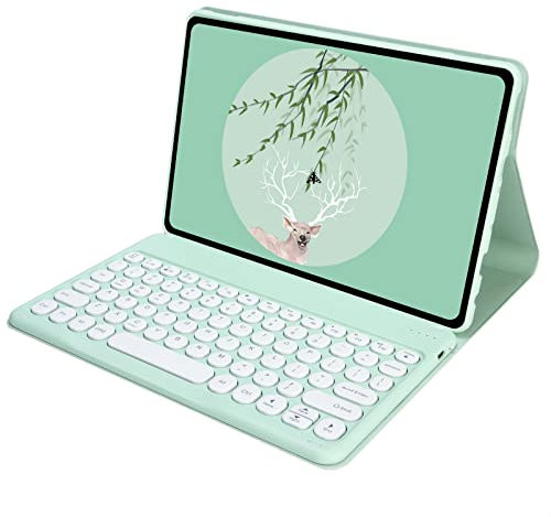 BAUBEY Keyboard Case for All-New Fire HD 10 and Fire HD 10 Plus Tablet (Only Compatible with 11th Generation 2021 Release), Slim Lightweight Cover with Detachable Bluetooth Keyboard (Green)