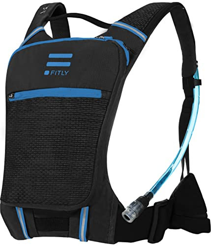 FITLY Sac De Course Minimaliste | Sac à Dos de Running Porte téléphone, Rangement, Ceinture Thoracique | Transport d'objets personnels | Matériel de Running Unisexe | Sac de Running léger Sub90 Bleu