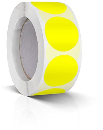 500 Stk Runde Aufkleber Stickers 25mm Farbkodierung Etiketten Rolle Kleine Klebepunkte Gelb