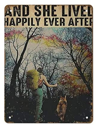 And She Lived Happily Ever After Poster, Retro-Blechschild, Metallposter, Vintage-Schild, Platte, Kaffeebar, Zuhause, Außen, Dekoration, Küche, Eisen, Gemälde, Café, Club, Mann, Höhle, Wandschild