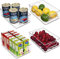 Fridge Organisers Set of 4,Refrigerator Storage Box Stackable Fridge Storage Containers with Handles Clear Kitchen Cupboard Organiser for Fridge Kitchen Pantry Cabinets Bathroom Drawer - BPA Free