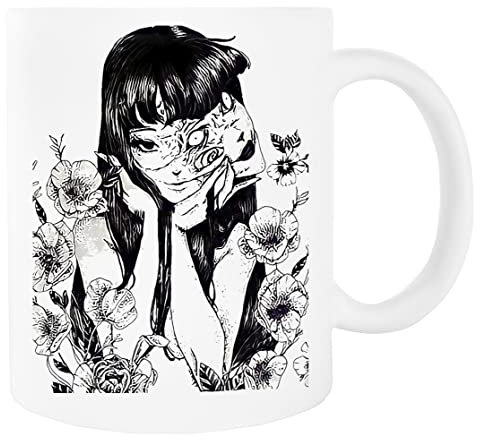 Tomie Junji Ito Einzigartige Kunst Weißer Becher Trinkbecher aus Keramik