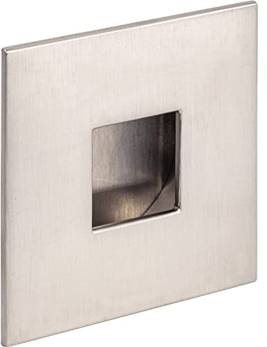 ESTAMP Griffmuschel Geometrix 73x73mm - Muschelgriff quadratisch - Griff mit Rahmen zum Einlassen - Zinkdruckguss Edelstahl Effekt