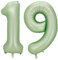 Guoguonb 40 Zoll Zahl 19. Geburtstag Deko Riesen Aufblasbar Helium Folienballon Nummer 19 Luftballons Personalisiertes Design Ballon für Gedenktag Geburtstag Dekoration (Wassermelone Grün)