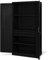 Jan Nowak Werkzeugschrank TC02AM Werkstattschrank mit Schubladen Flügeltüren Metallschrank 3 Fachböden Pulverbeschichtung 185 cm x 92 cm x 50 cm (Schwarz)