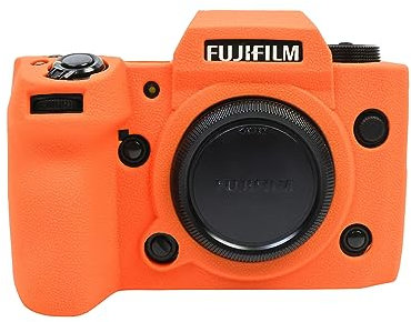 MUZIRI KINOKOO Fuji XH2 Case, Soft Silicone Protective Case for Fujifilm Fuji XH2/X-H2 Camera - Anti-Scratch Slim Fit Soft Rubber Fuji XH2/X-H2 Cover - Orange