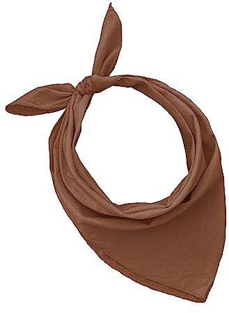 Bandana 100% Baumwolle Set 3/5/10 für Damen Herren Kinder Unisex Einfarbig und/oder Paisley Muster COD. A644 (Set 1 Stück, einfarbig, braun)