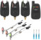 AGEM Bissanzeiger Swinger 3er Set Angeln 3+1 mit LED Wasserdicht Funkbissanzeiger zum Karpfenangeln Angelalarm Swinger