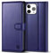 Kuafcase Compatible for iPhone 15 Pro Case with 4 Card Slots Magnetic Closure Kickstand Shockproof Protective Phone Case Compatible for iPhone 15 Pro - Blue