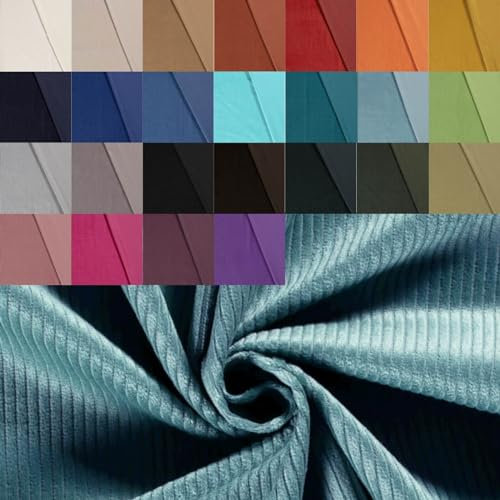 Breitcord Meterware - robuster Cordstoff - weicher Baumwollcord - dicker Rippenstoff - breit gerippt - fester Cord Baumwolle *ab 50 cm, Farbe: 021 seegrün