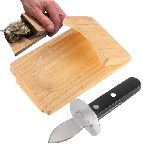 sophisticated Ouvre Huitres Facile Ouvre Huitres Bois Pince À Huîtres Outils pour Fruits De Mer Oyster Shucking Clamp Oyster Shucker Oyster Shell Tool avec Couteau À Huîtres
