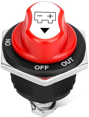 JMEST LEAD Interrupteur Isolateur de Batterie 12V 200A Max 32V ON-OFF-OUT 3 Position Coupe Circuit Commutateur Voiture Cut Off Switch Pour Marine Boat Camping-car