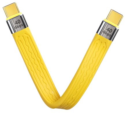 SinLoon Cavo di prolunga USB4 Tipo C da 40 Gbps 100 W PD Ricarica rapida Cavo dati FPC piatto sottile da USB C a USB C 8K per laptop e telefono (Male to Male)
