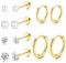 Dochais 6 Paar Ohrstecker Gold Set 14K Vergoldete Ohrstecker Ohrstecker Klein Ohrringe Gold Creolen Hypoallergene Ohrstecker Zirkonia Perle Schlafen Knorpel Ohrstecker Ohrringe für Damen Herren