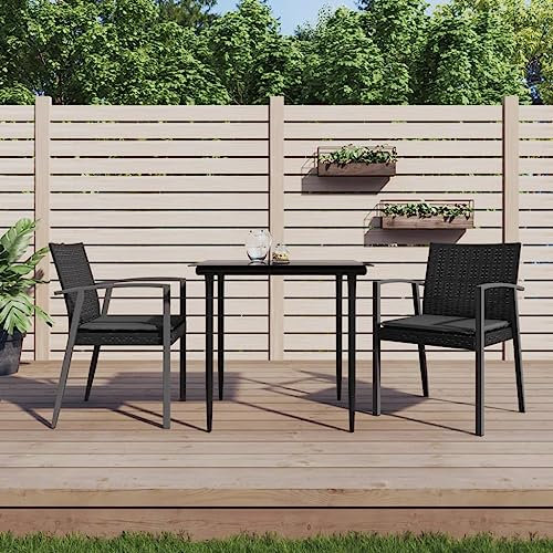 ULUYYUC 3-TLG. Garten-Essgruppe, Schlafsessel Mit Bettfunktion Polsterbank Küchensofa Terrassenmöbel Geeignet für Hinterhof Balkon Außenbereich Garten mit Kissen Poly Rattan und Stahl