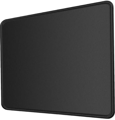 YUANCOX Pure Black Mouse Mat 350x300x3 mm Thick Anti-slip Rubber Base Black Mouse Mat for Laptop and Desktop Computer Mice,Office Learning Gaming Mouse Pad xl (Black-350x300x3mm)