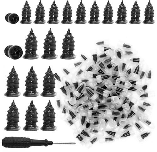 Piuluvor® 100 Pièces Clous de Réparation de Pneus, Kit de Réparation Tubeless, Kit de Réparation de Pneus, Voiture, Kit de Réparation de Vélo pour Moto, Voiture, Vélo (50S+50L)