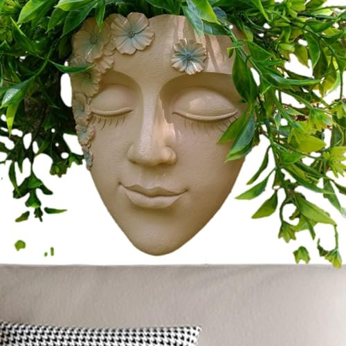 Wand-Blumentopf an der Spitze – Pflanztopf aus Kunstharz, Sukkulenten-Blumentopf, Wand-Blumentopf, Blumentopf für den Innen- und Außenbereich, Dekoration für Zuhause, Blumentopf, J