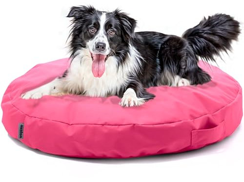Avalon - Cuscino Cane Sfoderabile e Lavabile Grande in Tessuto Jive Antistrappo Premium, Materasso Cane Anatomico e Impermeabile, Cuccia per Cani Antipelo, Made in Italy(Frisbee 100cm-Rosa)
