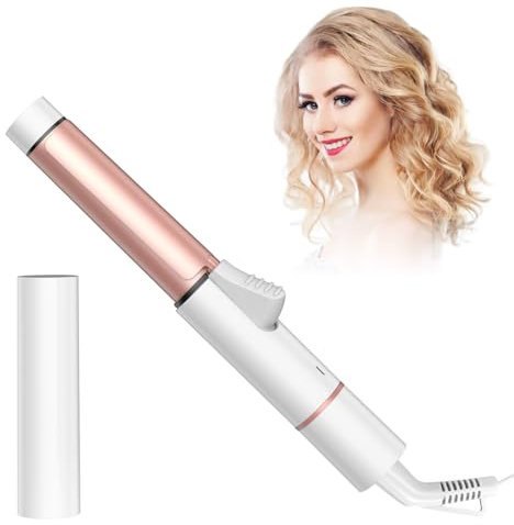Curling Iron, 25MM Mini Curling Tongs for Short Hair, Travel Curling Tongs with Storage Bag, Temperature up to 180℃ Rapid Heating, Ceramic Mini Curling Wand for All Styler,Dual Voltage