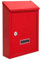 ACL - Buzón de pared de acero galvanizado con cerradura con 2 llaves, buzón resistente a la intemperie, 21 x 30 x 7 cm (rojo)