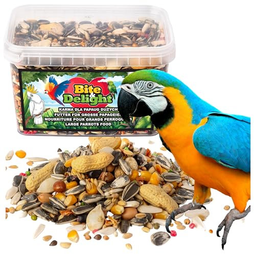 Bite & Delight Aliment d'entretien pour Perroquet 0,7 kg Nourriture pour Grande Perroquets Ara Amazones Perroquets Gris du Gabon Cacatoès Nourriture pour Oiseaux Toute l'année