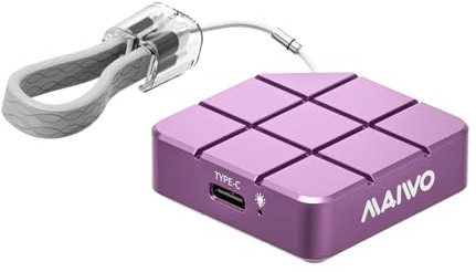 MAIWO M1 Portable SSD, 256GB 512GB 1TB 2TB External Solid State Drive - Up to 1,050MB/s, USB 3.2 Gen 2 Type-C, for iPhone 15 Pro Max ProRes, Aluminum, Silver/Pinkish Purple (512GB - Pinkish Purple)