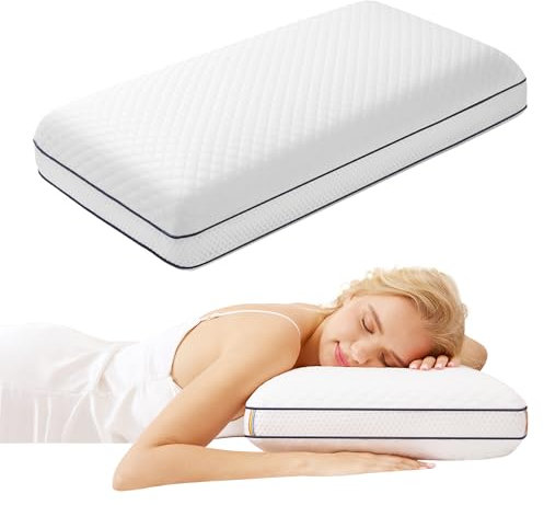 Autsel Gel Memory Foam Kissen, Orthopädisches Kissen für Seitenschläfer, Ergonomisches Kopfkissen mit abnehmbarem und Bezug, Kopfkissen Nackenschmerzen,60x40x12cm