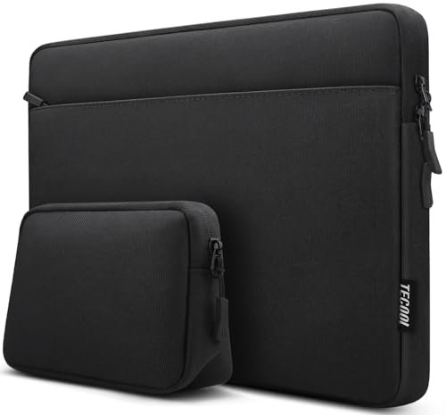 TECOOL 16 Zoll Laptop Hülle Laptoptasche für 2019-2024 MacBook Pro 16 M4 M3 M2 M1(A3403 A3186 A2991/A2780/A2485/A2141), 16 Lenovo ThinkBook Asus VivoBook Dell HP mit Zubehörtasche, Schwarz