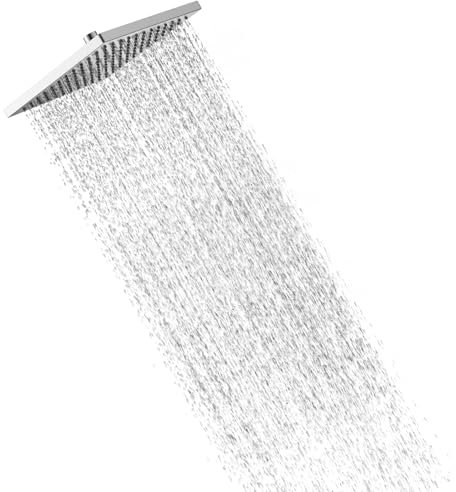 Hibbent Regenbrause Duschkopf(300 * 300MM),Edelstahl Regenduschkopf,Eckig Einbauduschköpfe,Sparduschkopf regendusche, Schwenkbarer Strahlwinkel, üppiges Duscherlebnis, Einfache Installation, Chrom