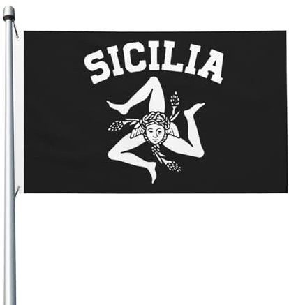 Bandiere Da Balcone Sicilian Trinacria Sicilia Decorative Bandiera Durevole Bandierine Della Decorazione Per Parata Ristoranti Celebrazione 90X150cm