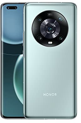 HONOR Magic4 Pro Android-Smartphone, 6.81 Zoll Handy, 8+256 GB, 120 Hz, Dual-SIM mit 50-MP-Triple-Kamera, Cyan (Reconditionné)