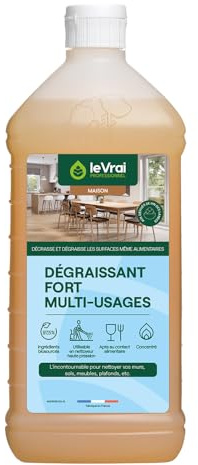 LE VRAI PROFESSIONNEL - Dégraissant fort multi-usages - Autolaveuse/Nettoyeur Haute Pression - Parfum Pin des Landes - Fabrication Française - Flacon 1L