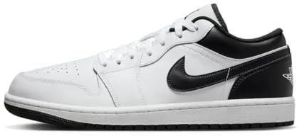 NIKE Air Jordan 1 Low Men's Trainers 553558 (White/Black 132) UK 10 (EU 45)