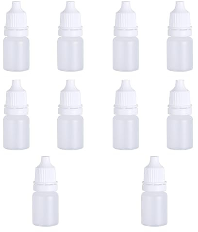 SSHUIKKAI 10 Stück Tropfflaschen, Liquid Flaschen, Pipettenflasche 5ml, Quetschflaschen Flexible Liquid Flaschen, Augentropfen Flasche, für Augentropfen Essential öl Eliquids(Transparent)