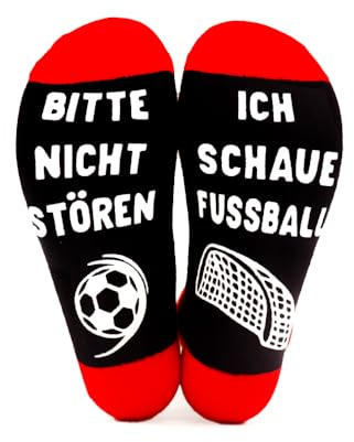 Lustige Fussball Geschenke für Männer Fußball Socken mit Spruch Bitte Nicht Stören Ich Schaue Fußball Geburtstagsgeschenk kleinigkeit Fußballliebhaber Herren Damen Jungen Sohn Vatertag Weihnachten