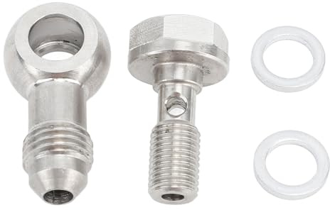 Banjo Bolt Brake Fitting Adapter Kit, M8x1.0 to AN4 Banjo Bolt with Washers Stainless Steel High Load Capacity for Various Plumbing Systems - Banjo Bolt Set,Banjo Fuel Line Adapter