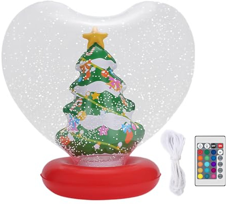DzpKrka Aufblasbare Riesen-Weihnachtskugel – beleuchtende Weihnachtsdekoration in Herzform – Aufblasbare Dekokugel mit Figur innen und Fernbedienung | für Garten Rasen Auffahrt Outdoor