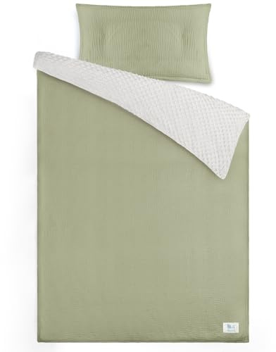lulumoon Kinderbettwäsche 100x135 Musselin Baby: 100% Baumwolle weich | OEKO-TEX Standard 100 zertifiziert - Leicht und atmungsaktiv - Maschinenwaschbar