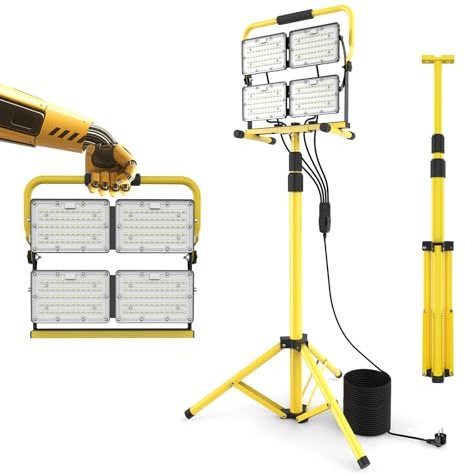 26000Lume LED-Arbeitsleuchte mit Ständer, tragbar, 4 Köpfe