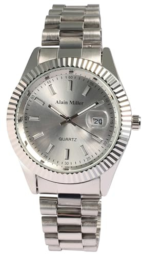Raptor Alain Miller Herren Armbanduhr aus Edelstahl in Silber, in Einer Länge von 24 cm, Klassisches Design für jeden Mann