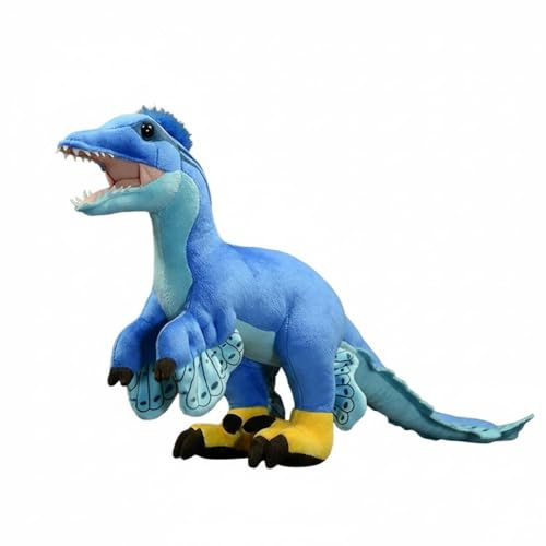 Wyvix Realistischer vierflügeliger Gleiter als Plüschtier – 45 cm großes blaues Stofftier in Form eines urzeitlichen Reptils