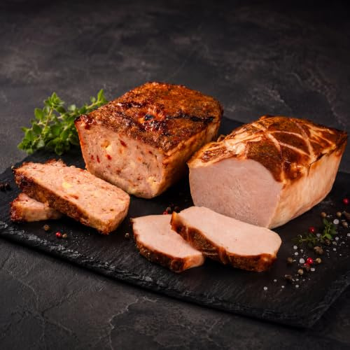 WURSTBARON® Leberkäse & Pizzaleberkäse 2x1kg – Frisches Brät zum Backen – Bayerischer Fleischkäse roh – Metzger Qualität – Set im Kühlversand