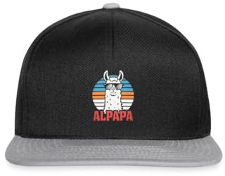 Spreadshirt Alpapa Cooles Alpaka Dad Snapback Cap, One Size, Schwarz/Grau