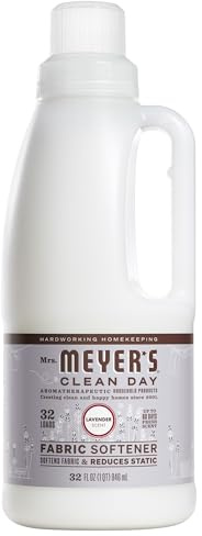 MRS. MEYER'S CLEAN DAY Liquid Fabric Softener, Infused with Essential Oils, Paraben Free, Lavender, 32 oz (32 Loads)