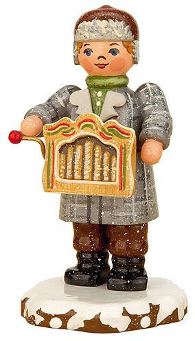 Kleine Figuren & Miniaturen Winterkinder Drehorgelspieler - 7,5cm - Hubrig Volkskunst