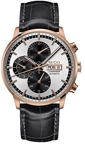 Mido Commander II Herren-Armbanduhr 42.5mm Armband Leder Schwarz Automatik Analog M016.414.36.031.59