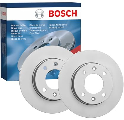 Bosch BD2041 Brake Disc Set - 246.7 mm Solid Discs - Rear Axle - ECE-R90 Certified - Long Service Life, Advanced Corrosion Protection - 1 Set of 2 Discs